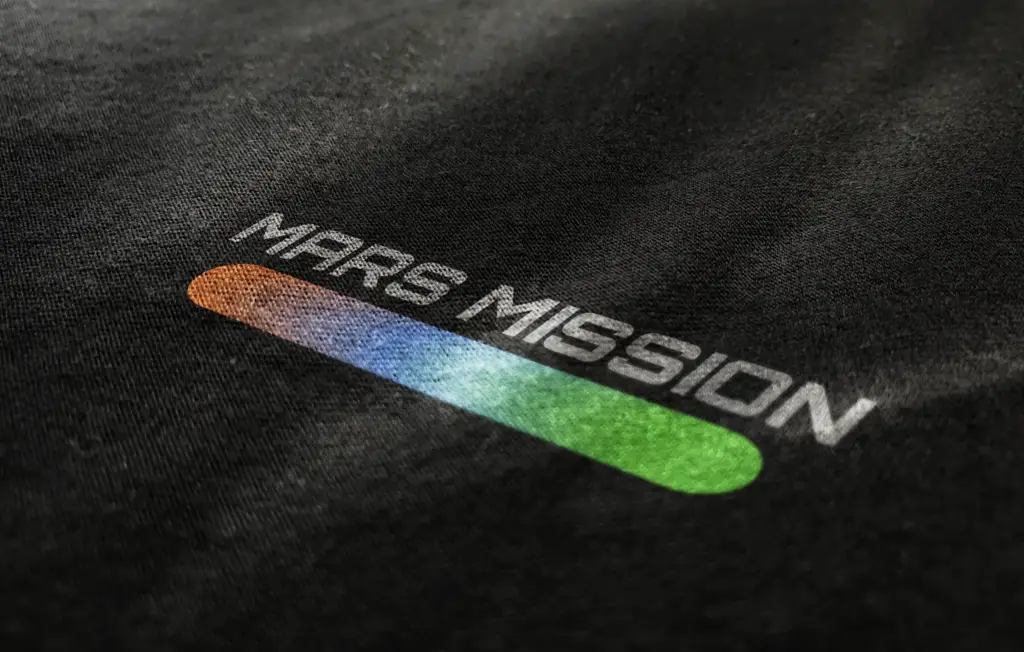 Mars Mission concept logo design with gradient detail
