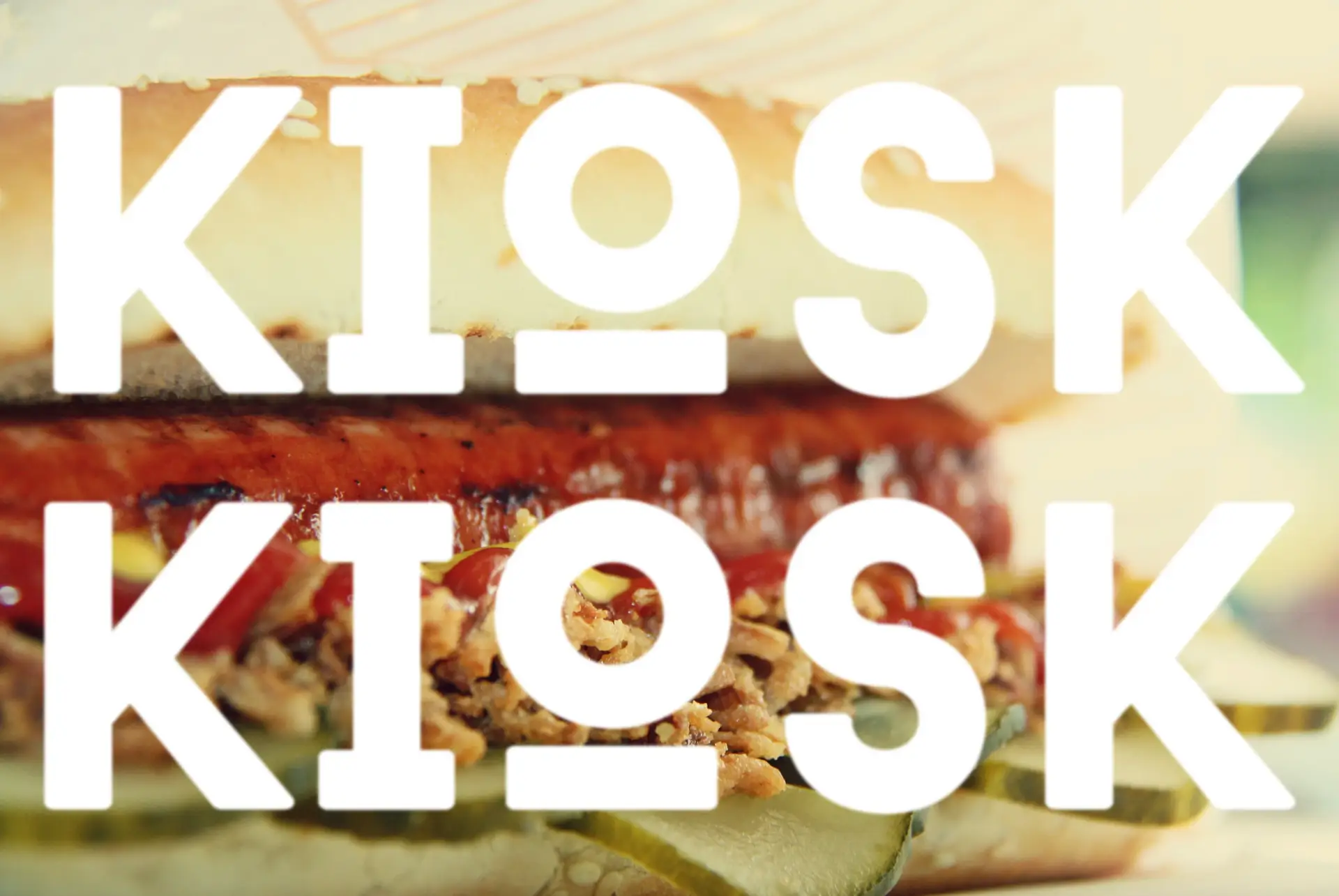 KIOSK food photoshoot with colorful street-style branding
